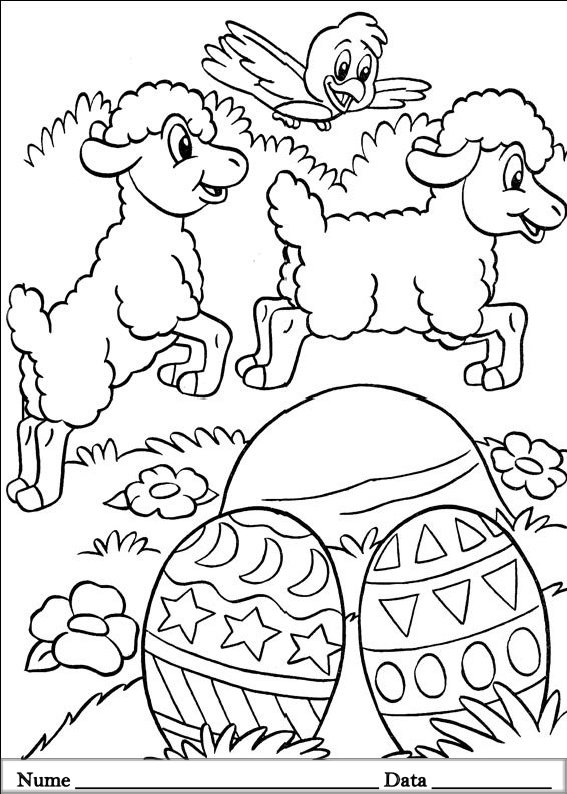 desene de colorat planse animale de pasti